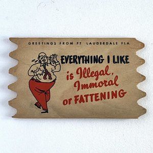 Vintage Wood Saw Tooth Humorous Comic Postcard Mid Century 1958-1962 Unposted